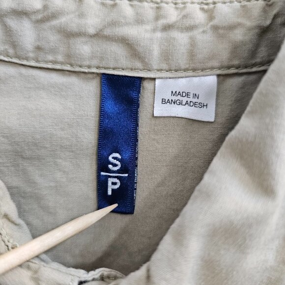 H&M Men's Button Down Khaki Short Sleeve Shirt, Size Small - Picture 6 of 10